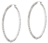 Bronzo Italia 2" Margherita Round White Colored bronze Hoop Earrings